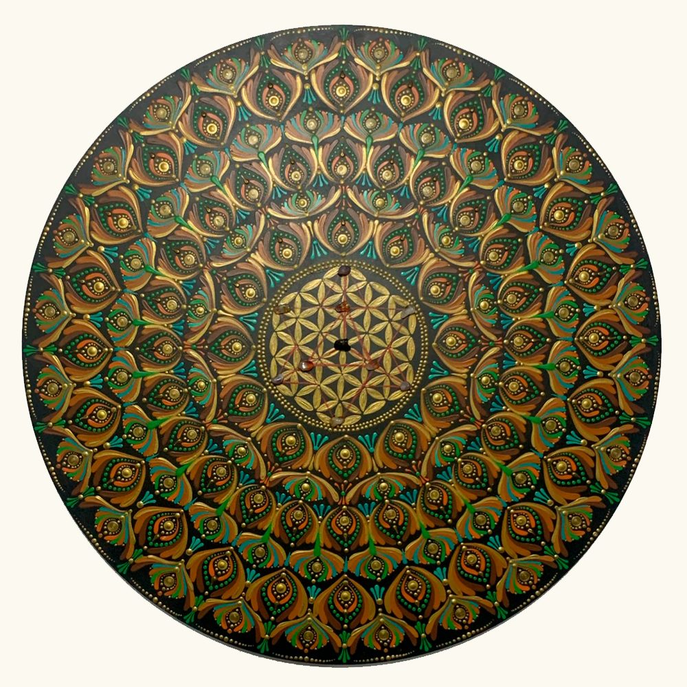 Mandala de parede pintada diretamente