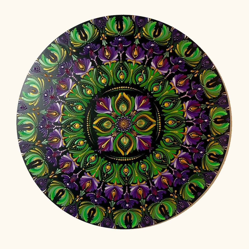 Mandala verde e roxa