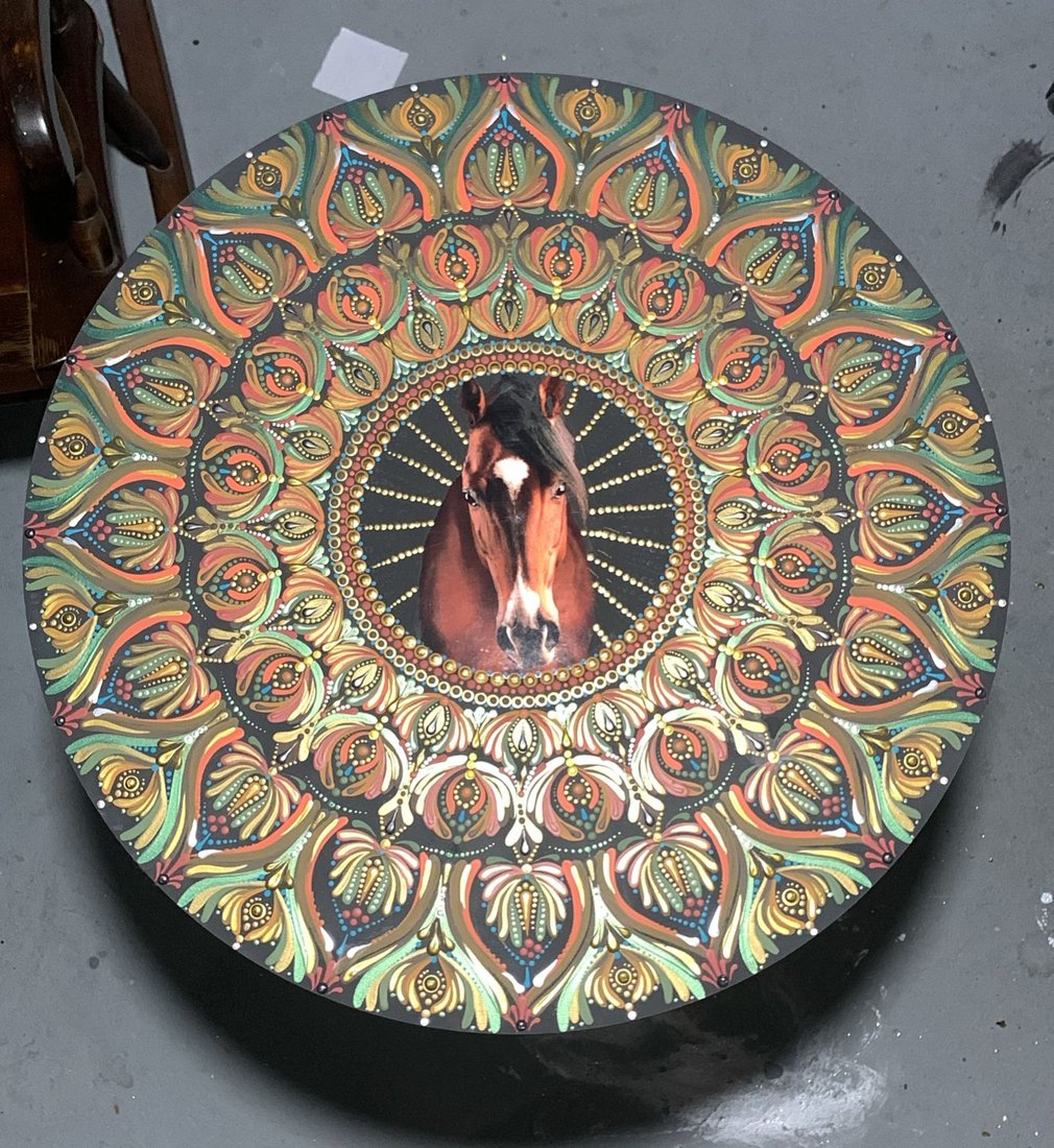 Mandala com animal de poder cavalo